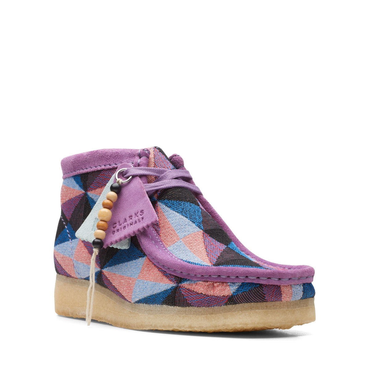 Clarks Originals Wallabee Boot 'Purple Combi' Women's Purple Combi 26164608 — side view