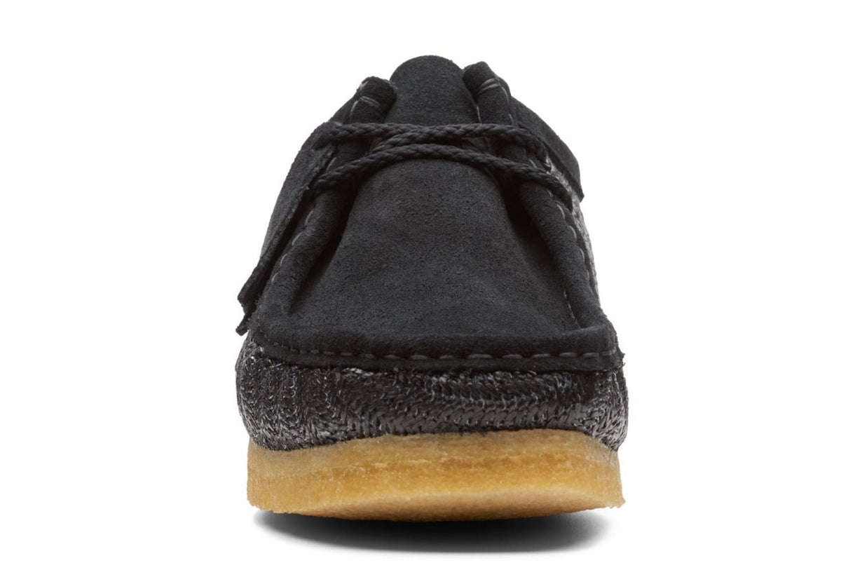 Clarks Originals Wallabee Raffia Men's Black Textile 26165512 — rear view