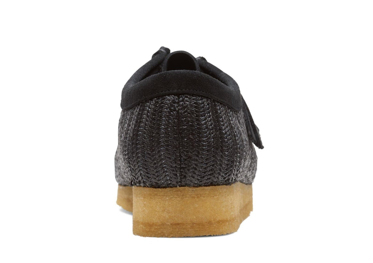Clarks Originals Wallabee Raffia Men's Black Textile 26165512 — top view