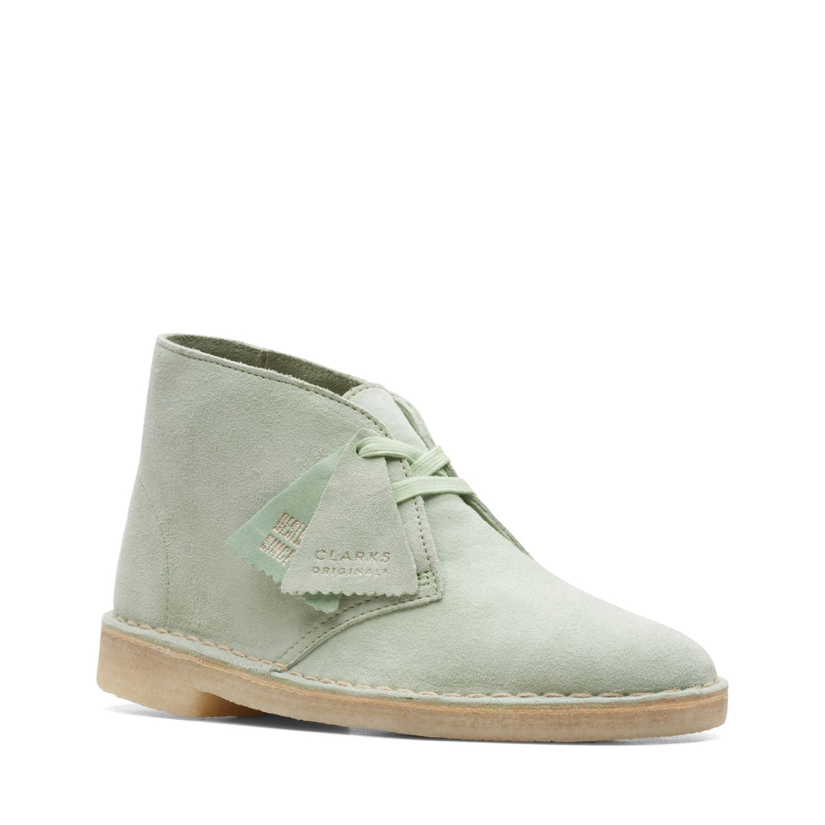 Clarks Originals Desert Boot Women's Pale Green Suede 26165559 — side view