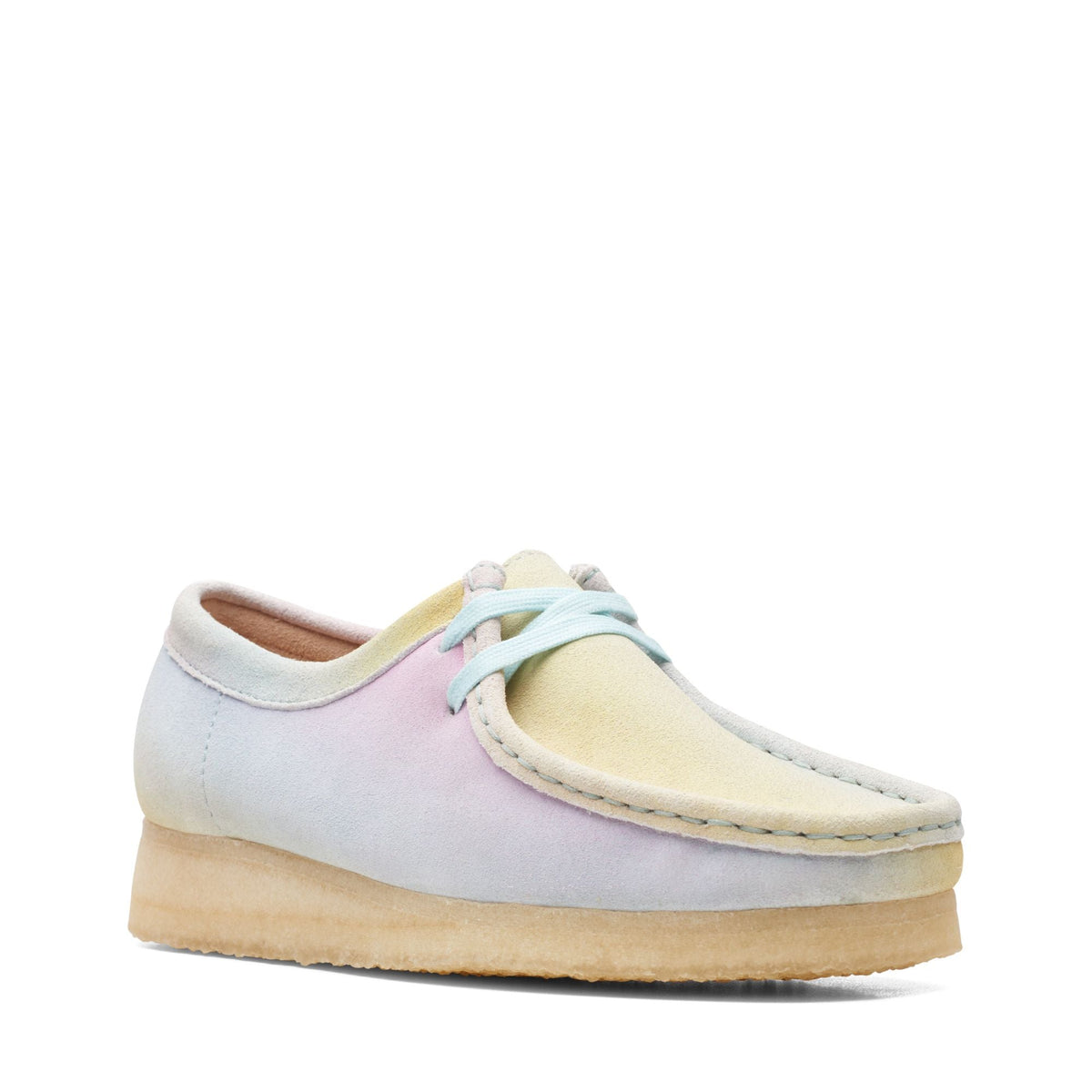 Clarks Originals Wallabee Women's White and Blue Leather 26165563 — side view