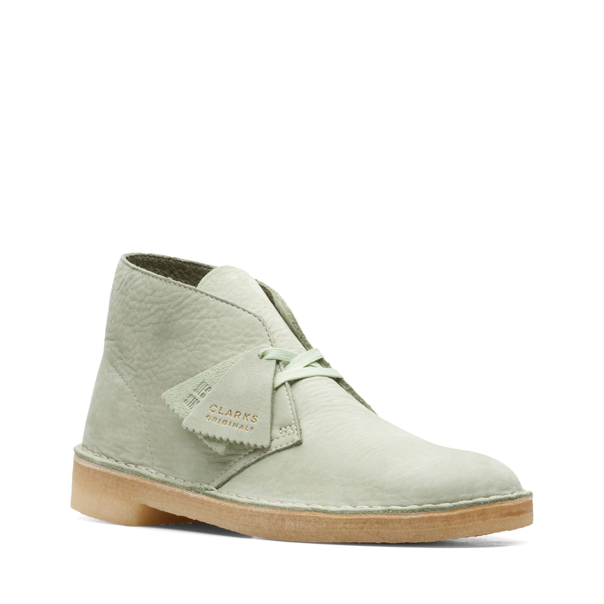 Clarks Originals Desert Boot Men's Pale Green Leather 26165743 — side view