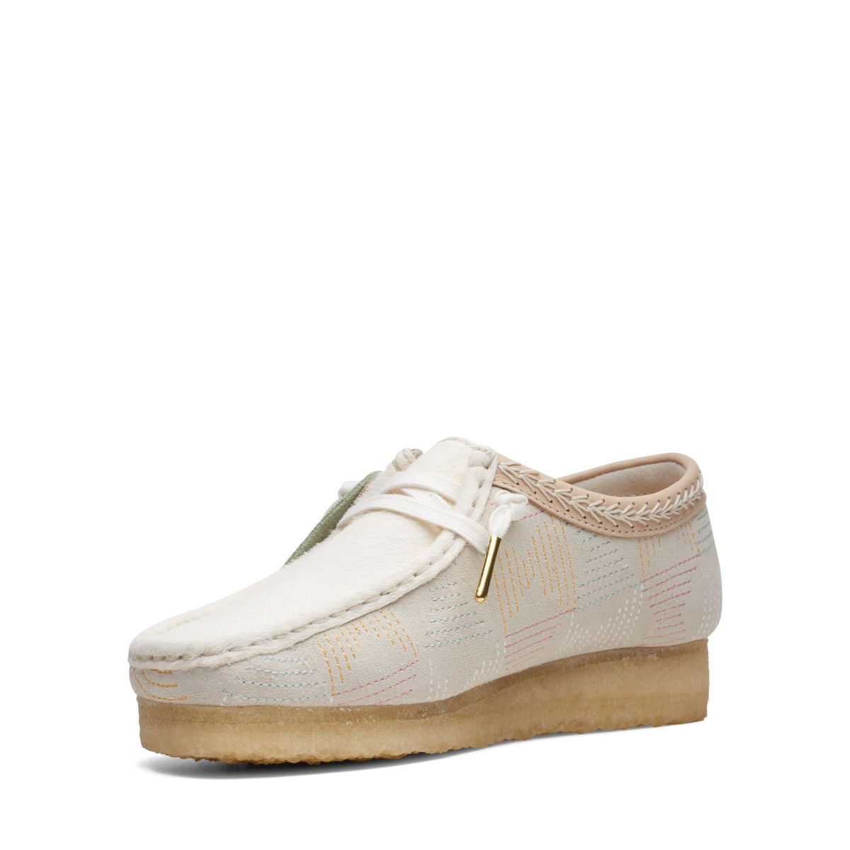 Clarks Originals Wallabee Men's Off White Hairy 26165918 — sole view