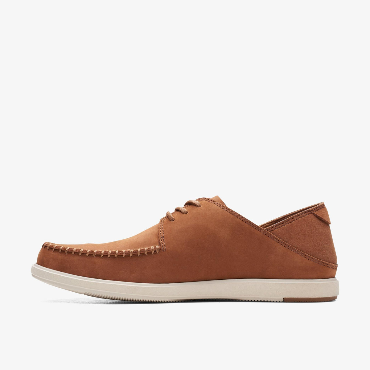 Clarks BRATTON TIE Men's Dark Tan Nubuck 26165980 — side view
