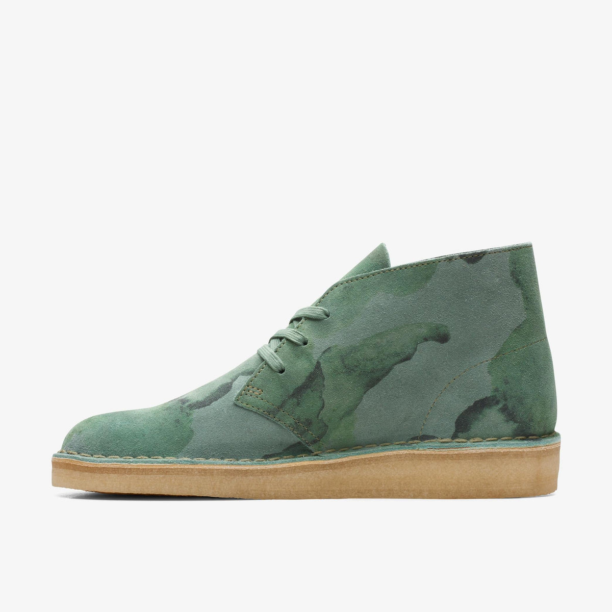 Clarks Originals Desert Coal Men's Green Camouflage Suede 26166172 — side view