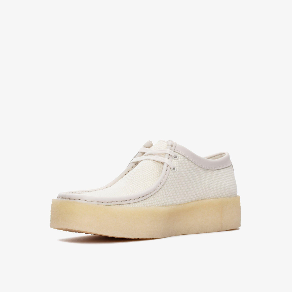 Clarks Originals Wallabee Cup Men's Off White Text 26166218 — sole view