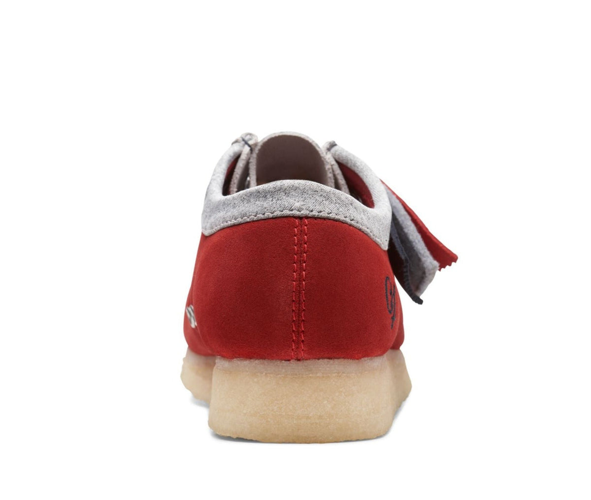 Clarks Originals Wallabee Low VCY Men's Gray and Red Suede 26166291 — top view