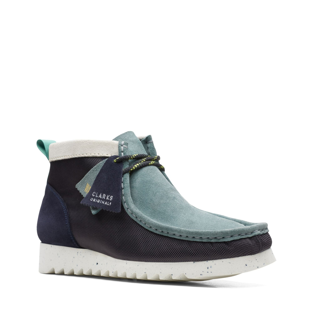 Clarks Originals Wallabee Men's Blue/Green Suede/Mesh 26167237 — side view
