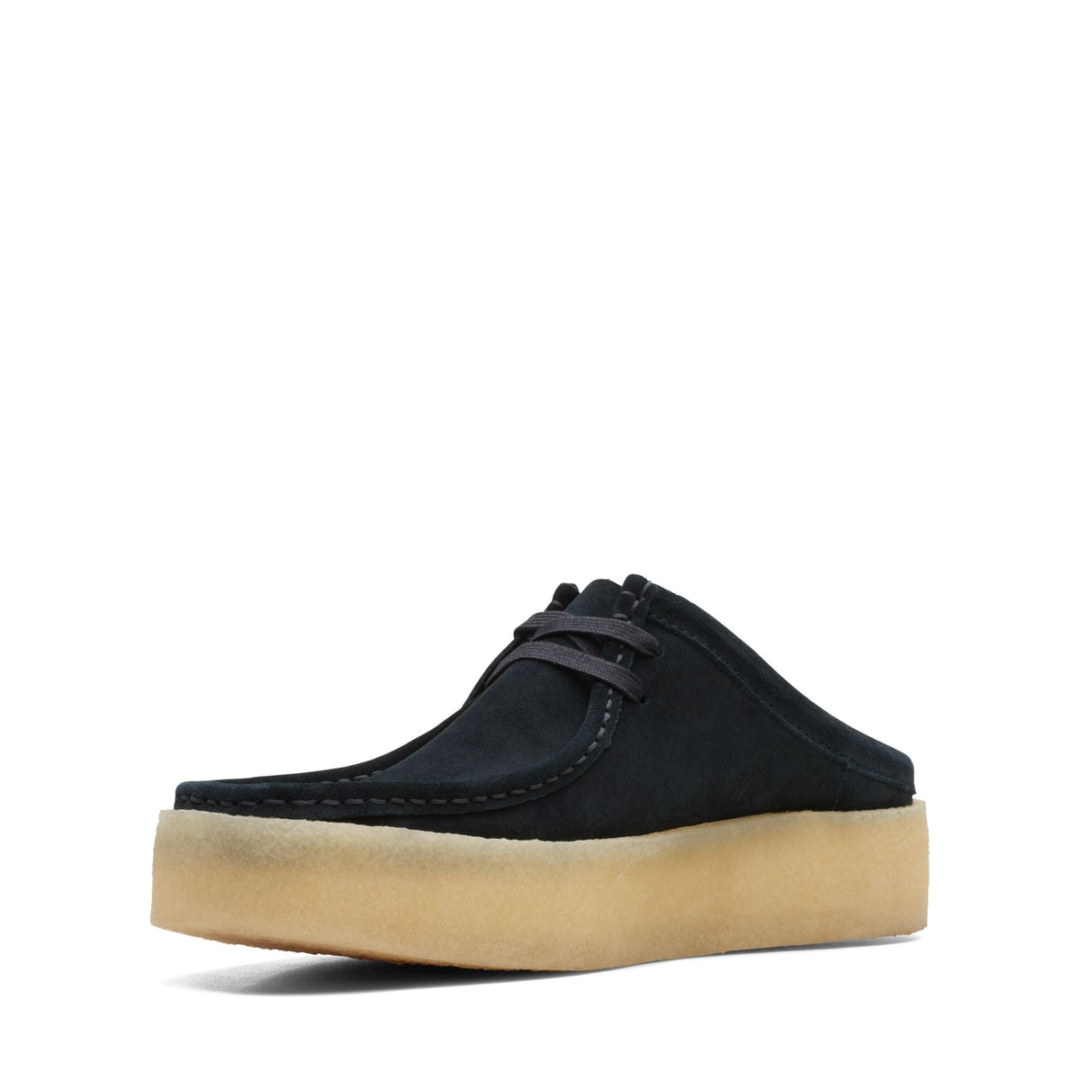 Clarks Originals Wallabee Cup Men's Black Suede 26167285 — sole view
