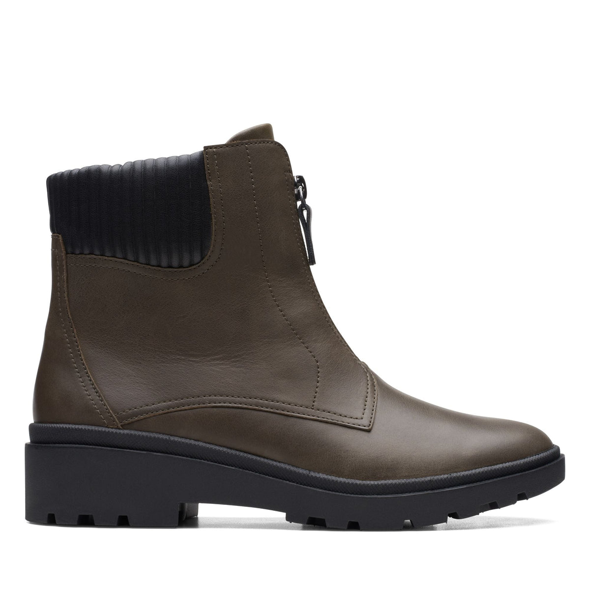 Clarks Calla Zip Women's Dark Olive Leather 26167345