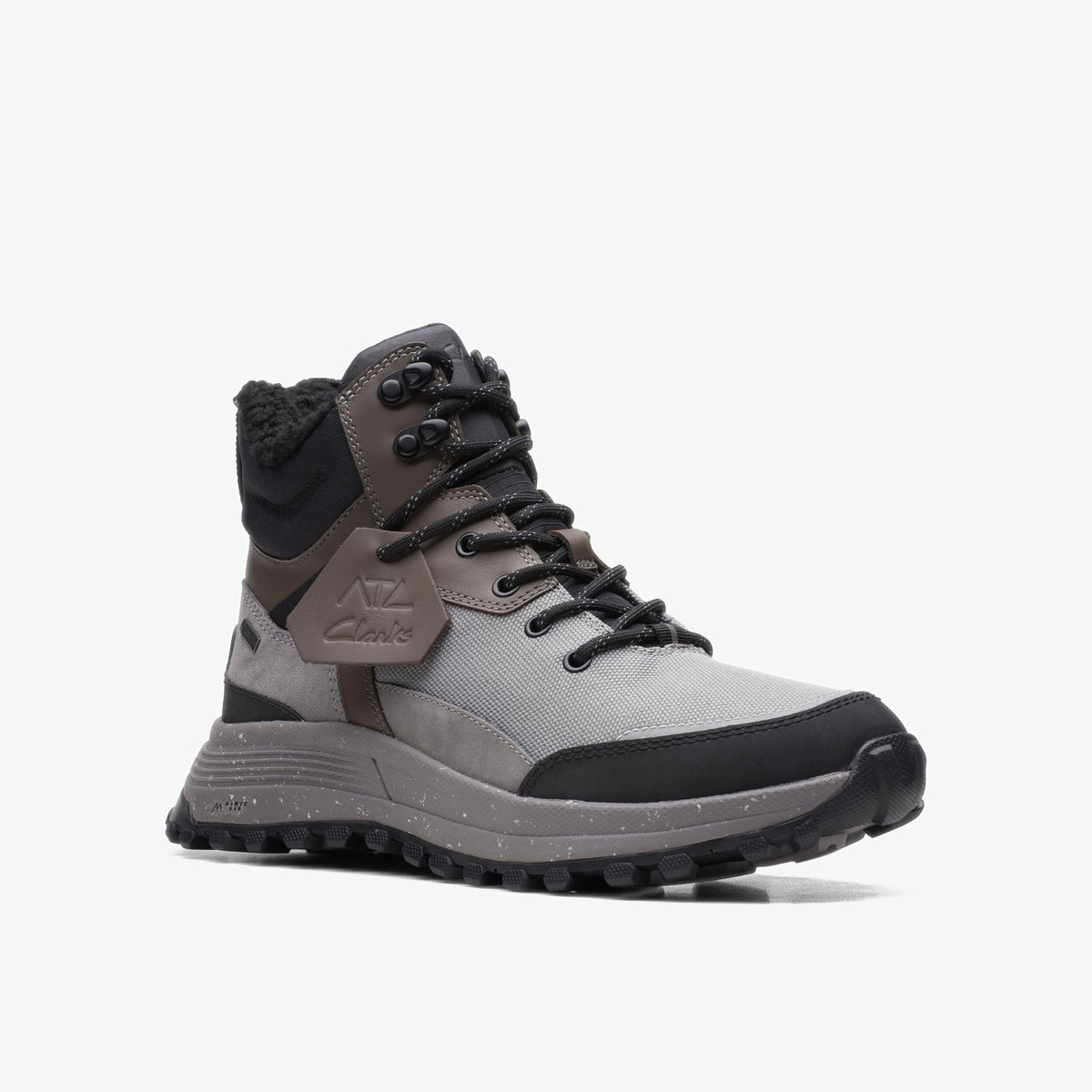 Clarks ATL Trek Sky GTX Women's Grey Leather/Suede/Textile 26167445 — rear view