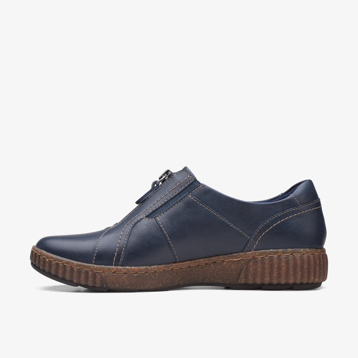 Clarks MAGNOLIA ZIP Women's Navy Leather 26167482 — side view