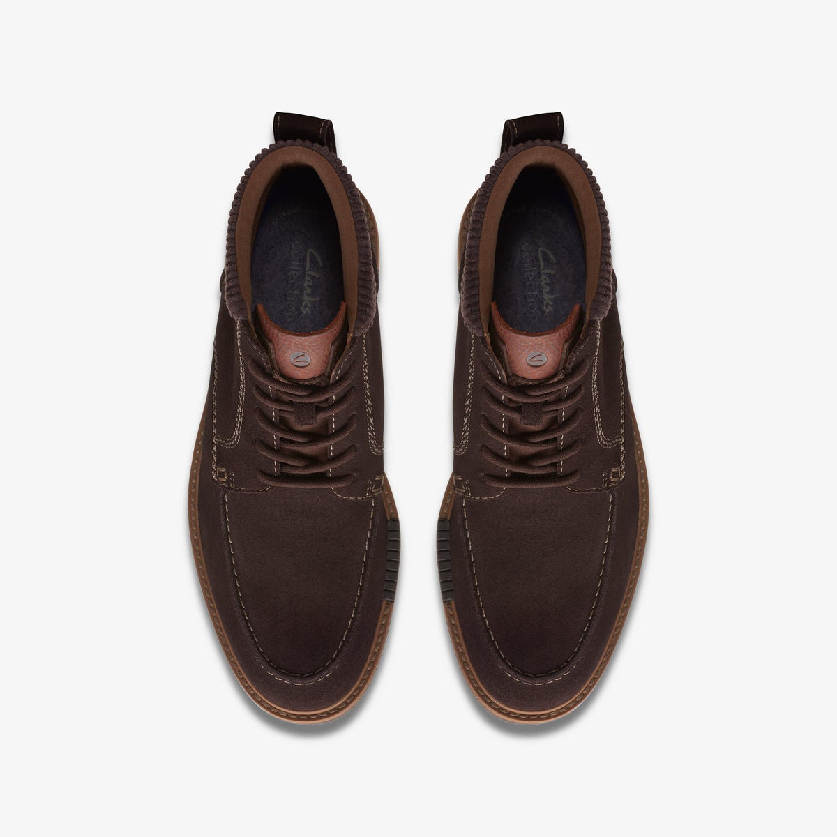 Clarks Barnes Mid Men's Dark Brown Suede 26167565 — top view