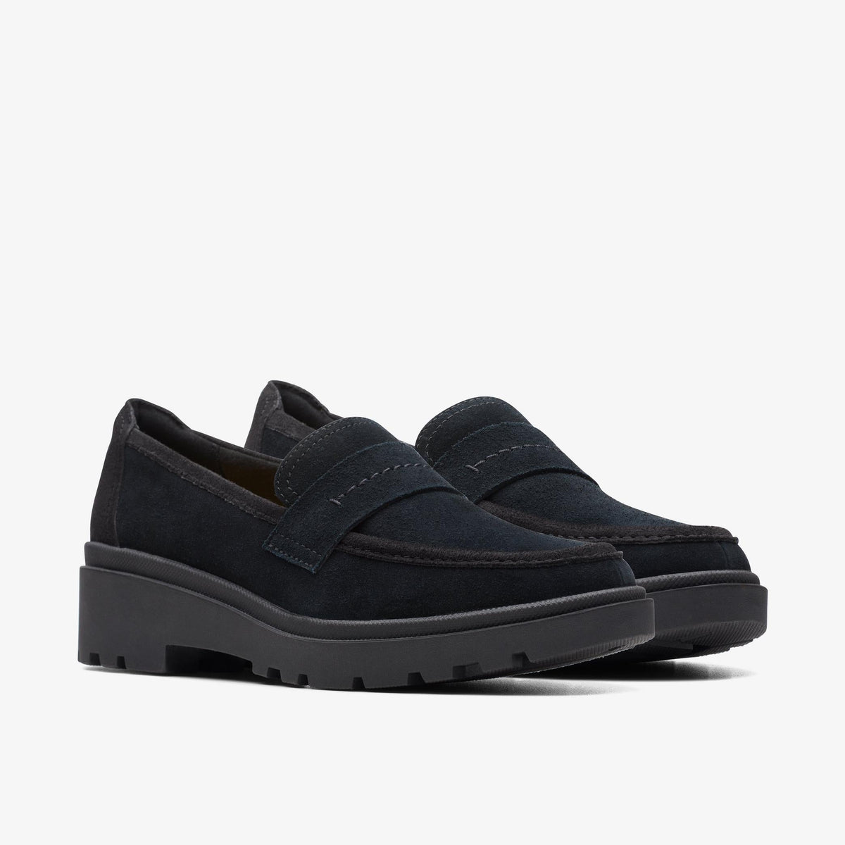 Clarks Calla Ease Women's Black Suede 26167687 — sole view