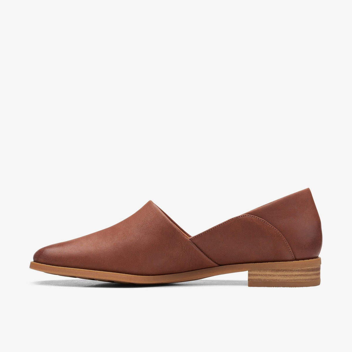 Clarks Pure Belle Women's Dark Tan Leather 26167800 — side view
