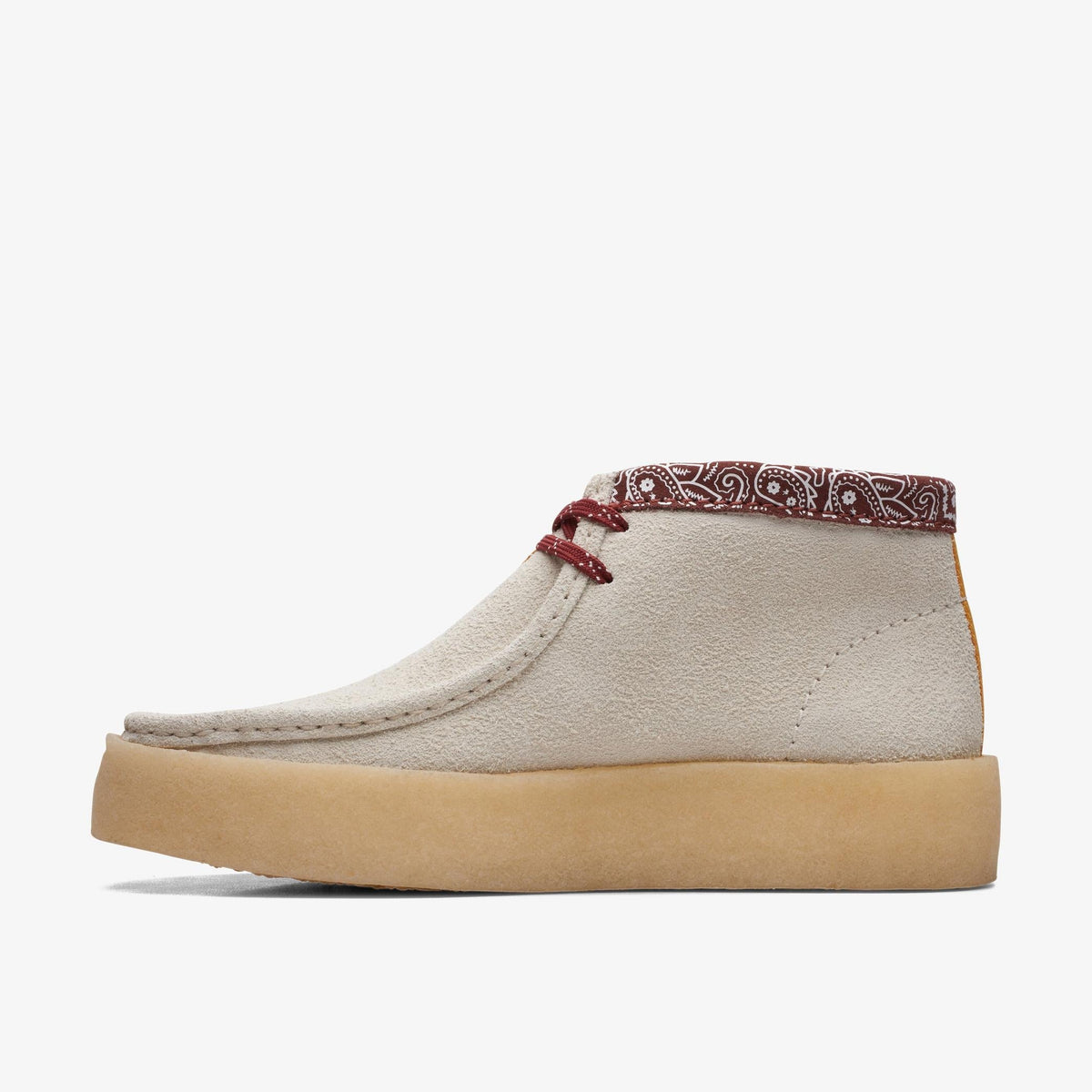 Clarks Originals Wallabee Cup Boot Men's White Interest 26167977 — side view