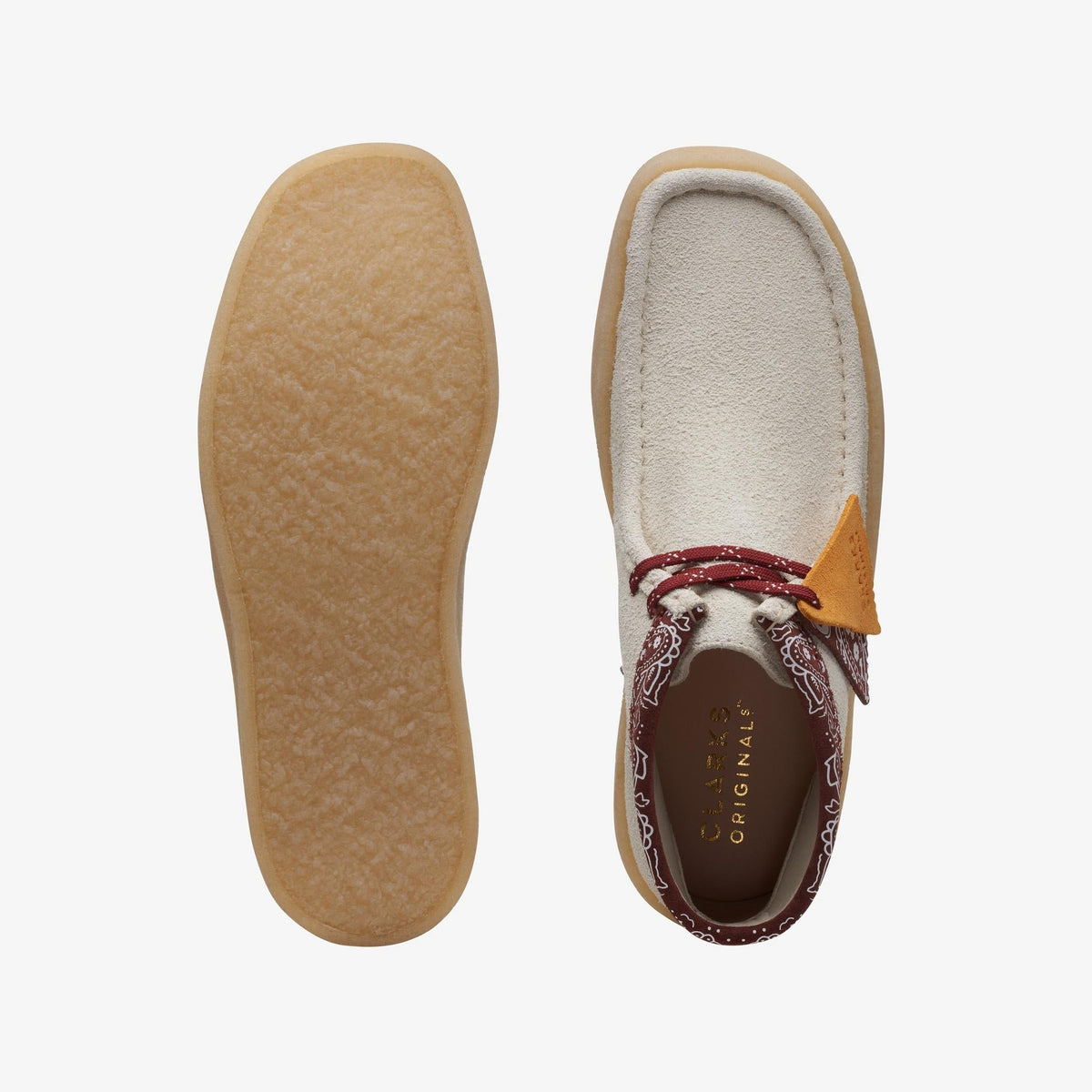 Clarks Originals Wallabee Cup Boot Men's White Interest 26167977 — top view