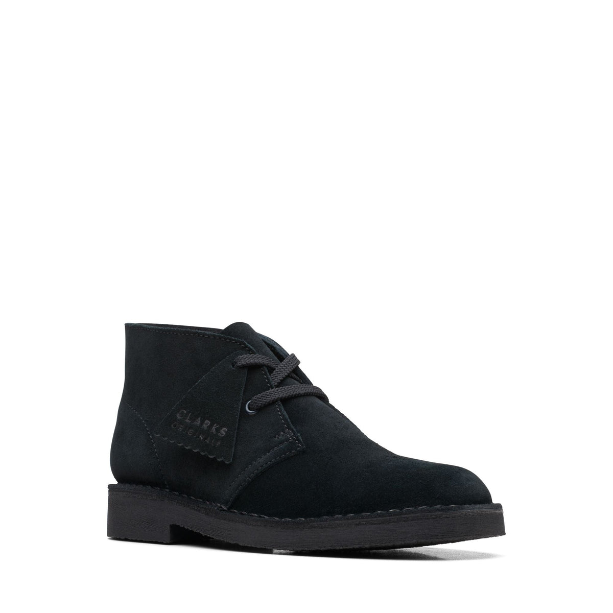 Clarks Originals Desert Boot Kids' Unisex Black Suede 26168039 — side view