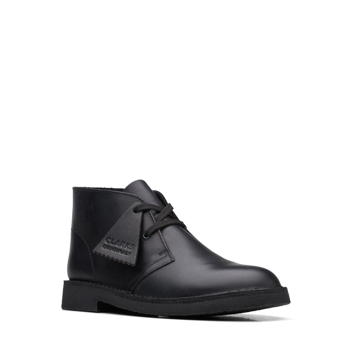 Clarks Originals Desert Boot Kids' Unisex Black Leather 26168040 — side view