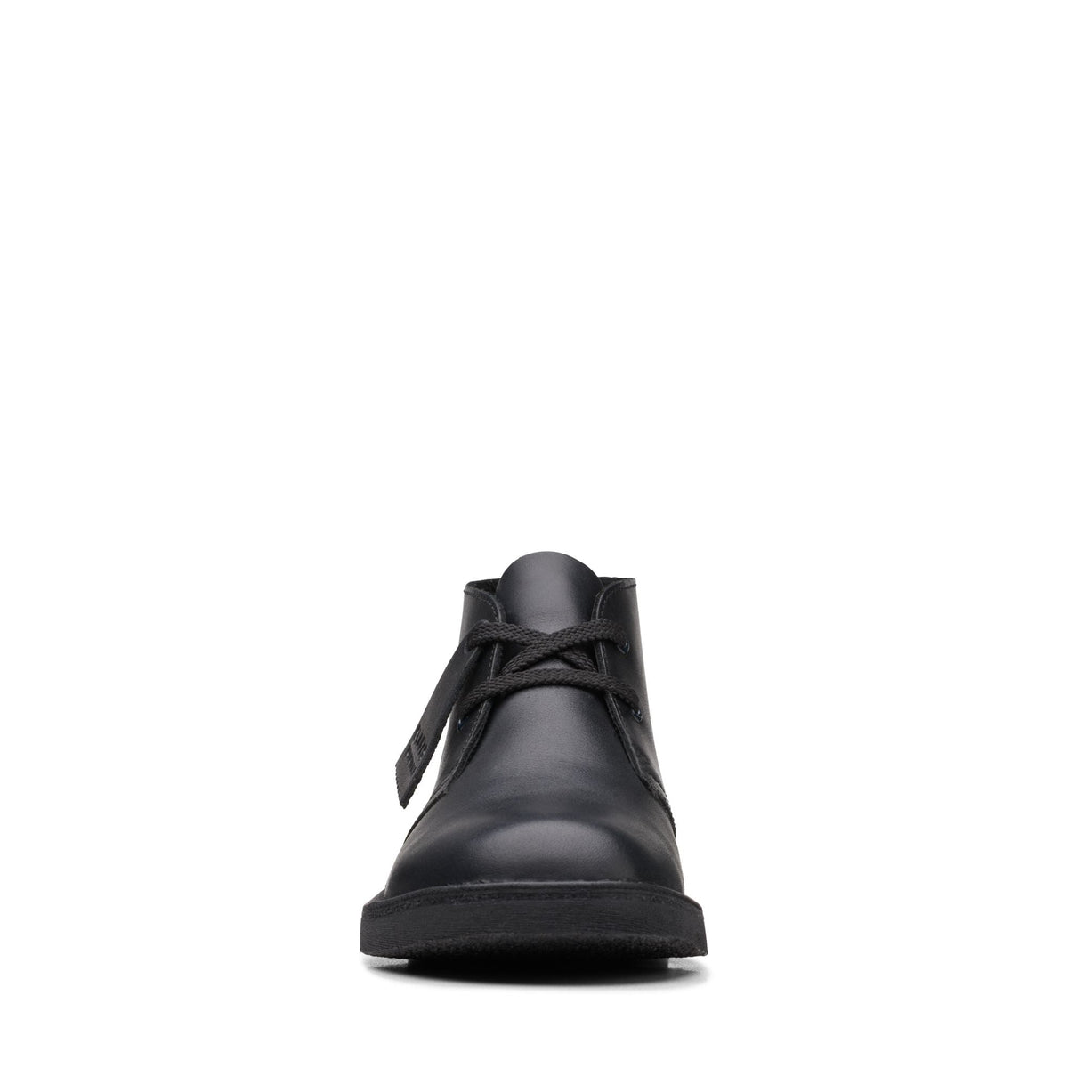 Clarks Originals Desert Boot Kids' Unisex Black Leather 26168040 — rear view