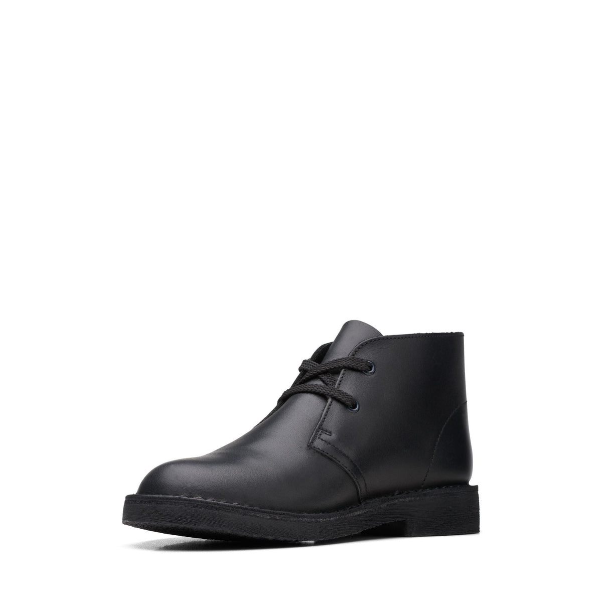 Clarks Originals Desert Boot Kids' Unisex Black Leather 26168040 — sole view