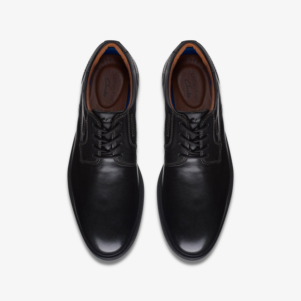 Clarks Malwood Lace Men's Black Leather 26168162 — top view