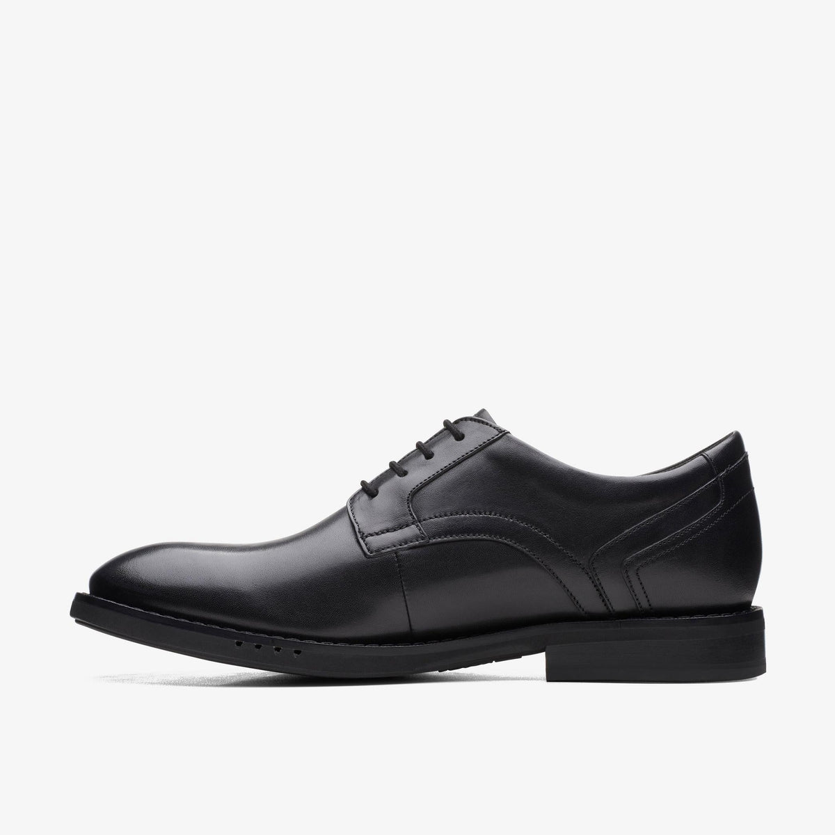 Clarks Un Hugh Lace Men's Black Leather 26168322 — side view