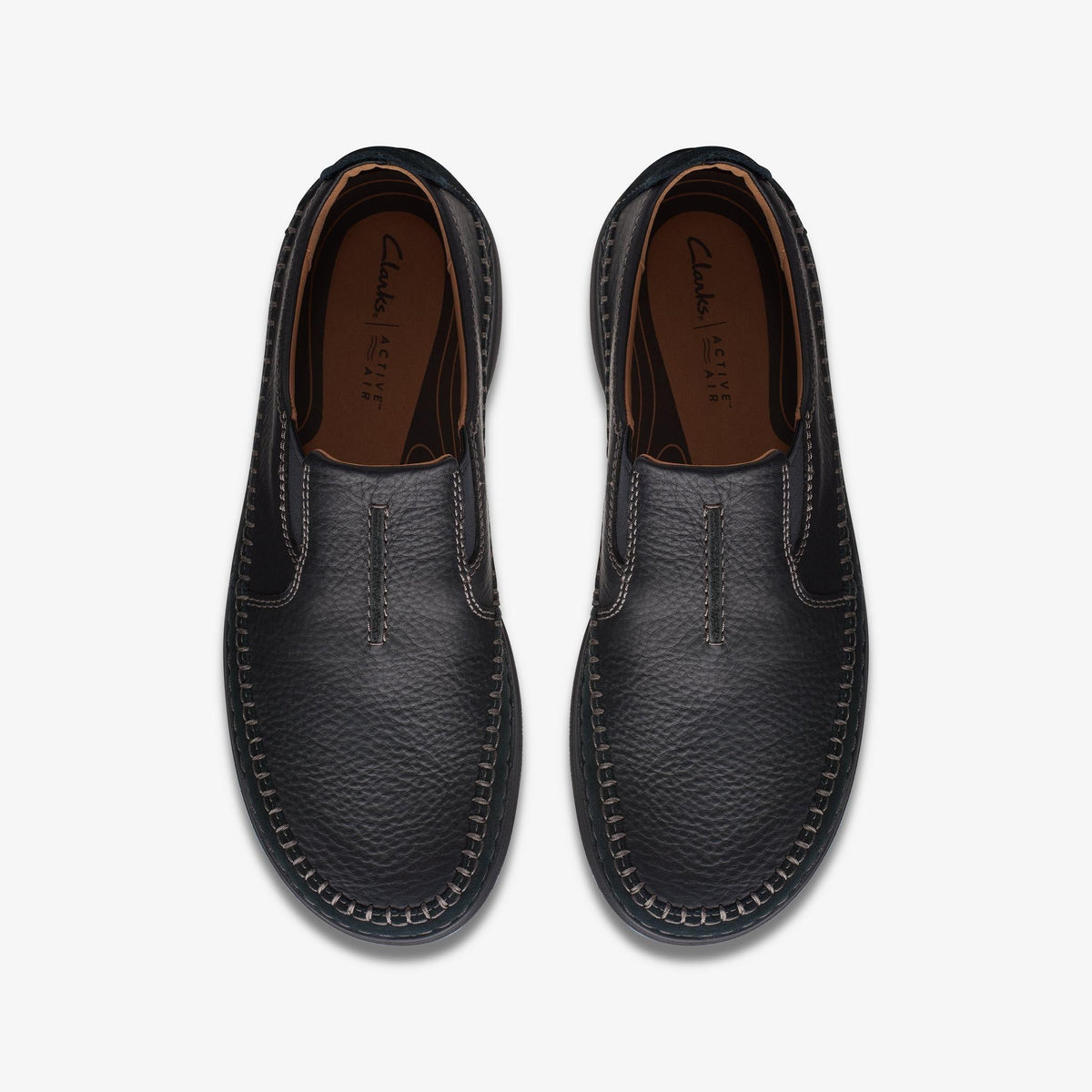 Clarks Nature 5 Walk Men's Black Combi Leather and Suede 26168428 — top view