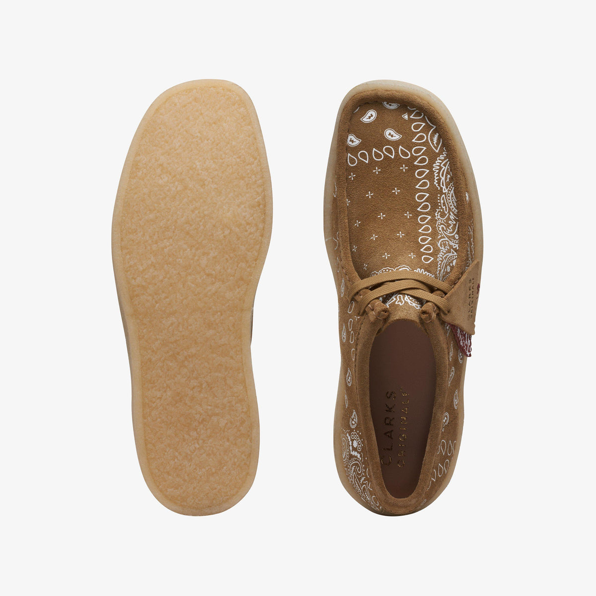 Clarks Originals Wallabee Cup Men's Dark Olive Print 26168523 — top view