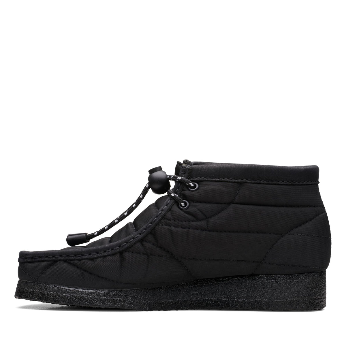 Clarks Originals Wallabee Boot Women's Black Textile 26168587 — detail view
