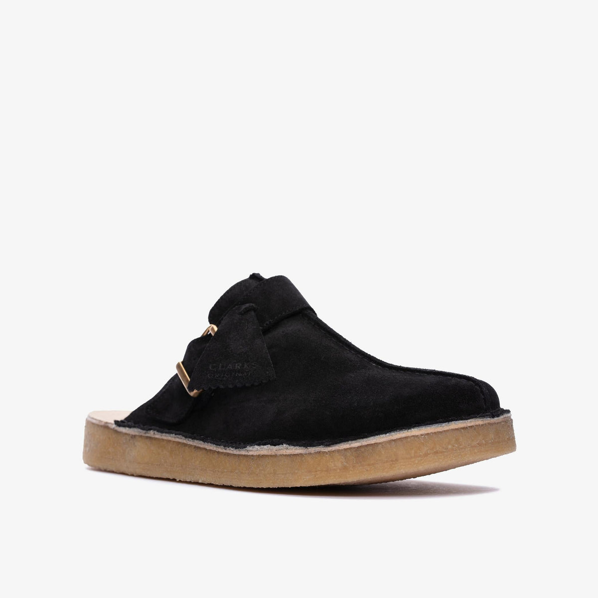 Clarks Originals Trek Mule Men's Black Wlined Suede 26168618 — rear view