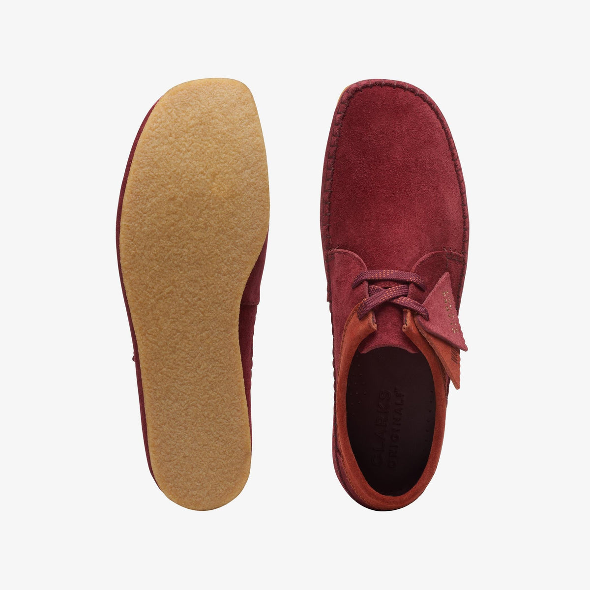 Clarks Originals Weaver Men's Oxblood Suede 26168629 — top view