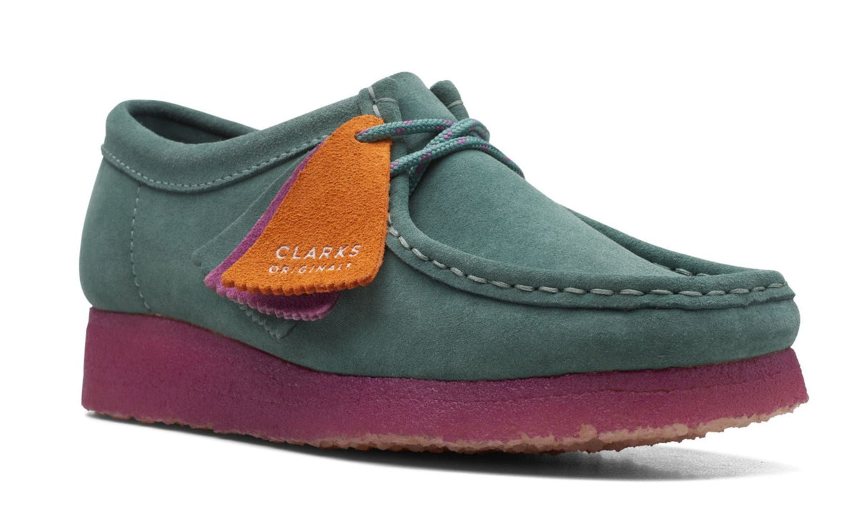 Clarks Originals Wallabee Women's Teal Combi 26168644 — side view