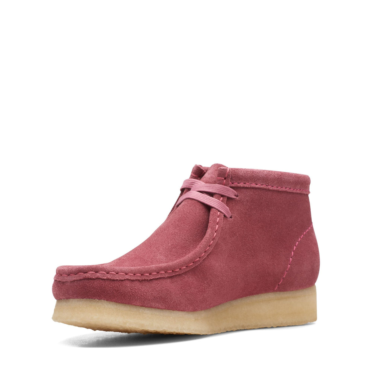 Clarks Originals Wallabee Boot Women's Rose Pink Suede 26168667 — sole view
