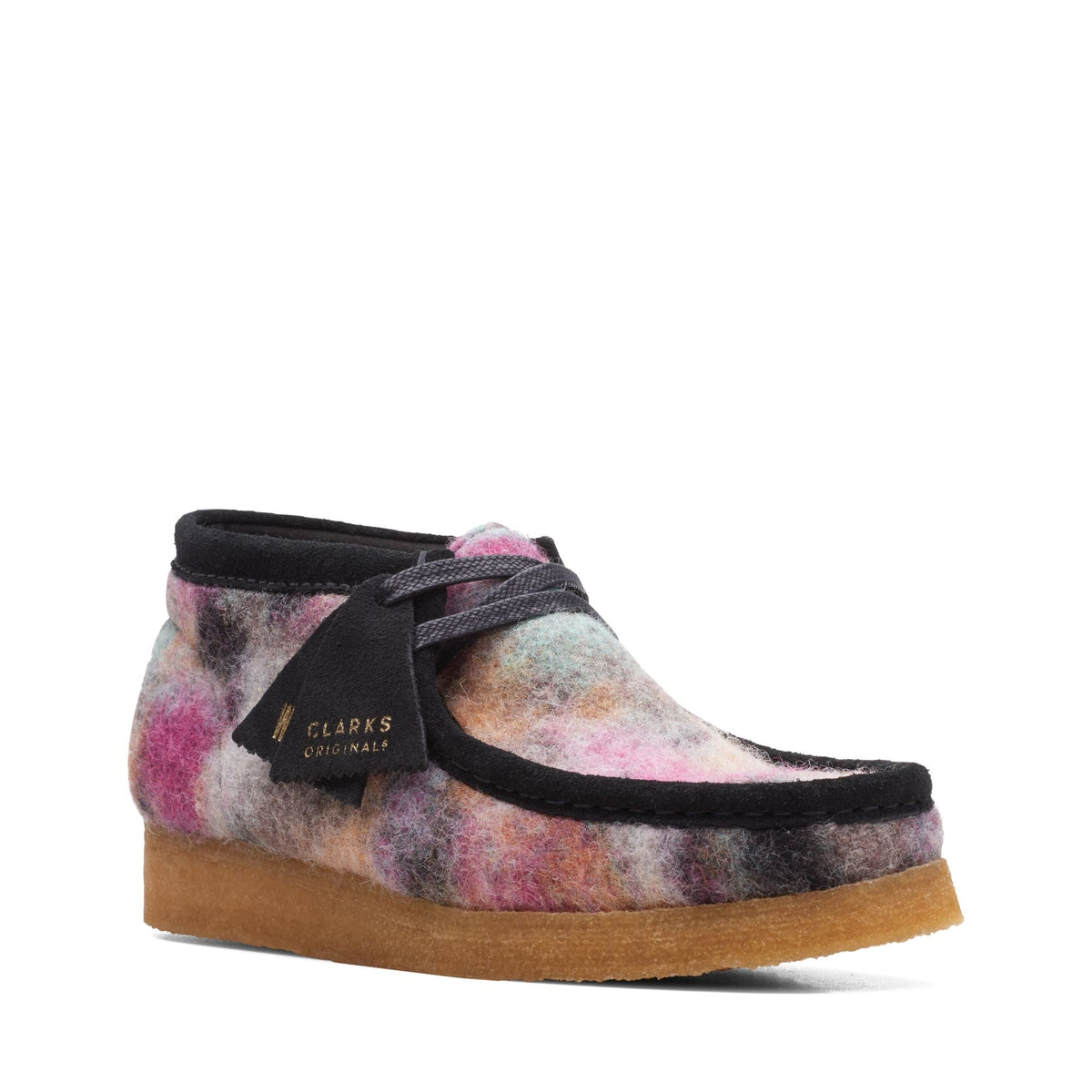 Clarks Originals Wallabee Boot Women's Black Suede 26168702 — side view