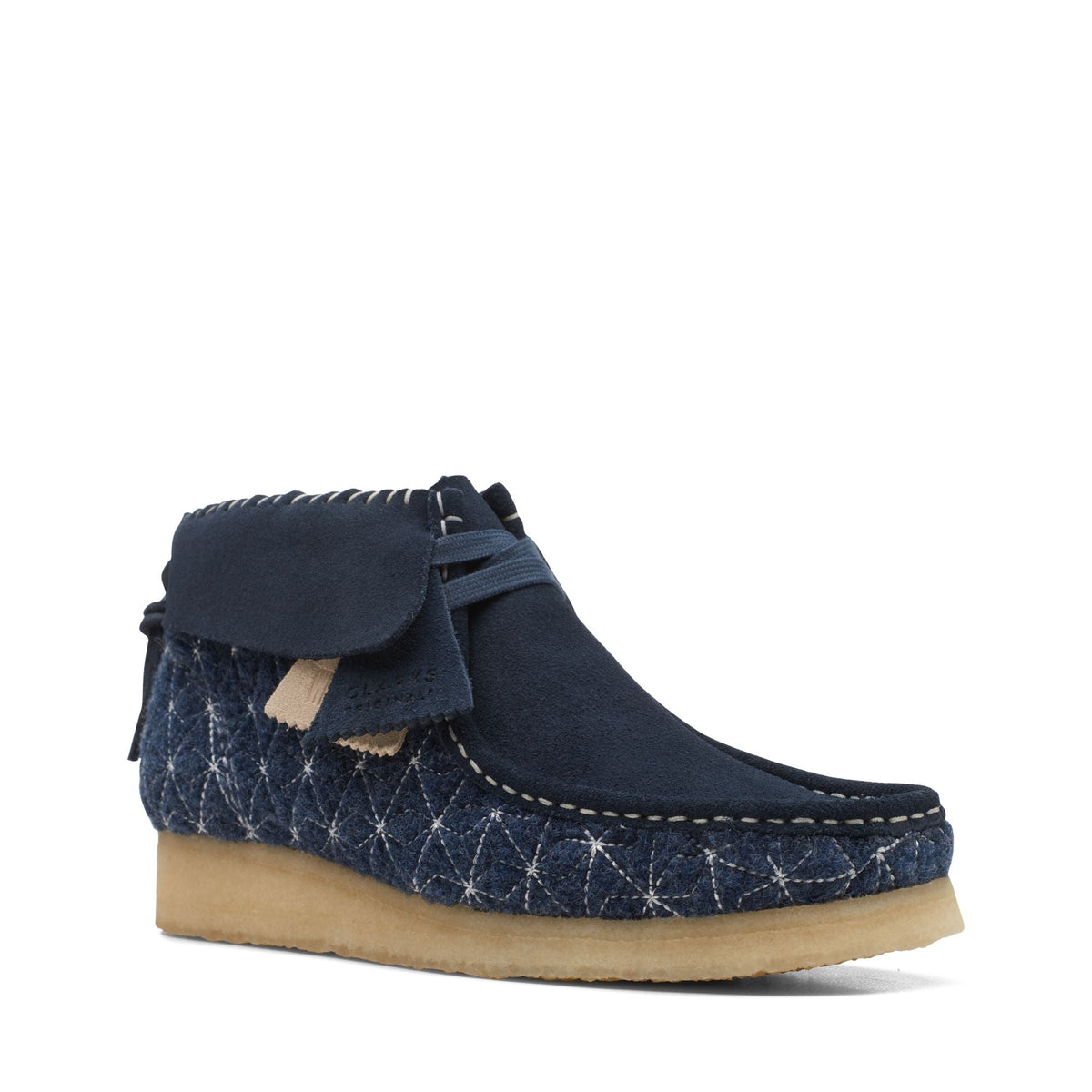 Clarks Originals Wallabee Boot Women's Blue 26168706 — side view