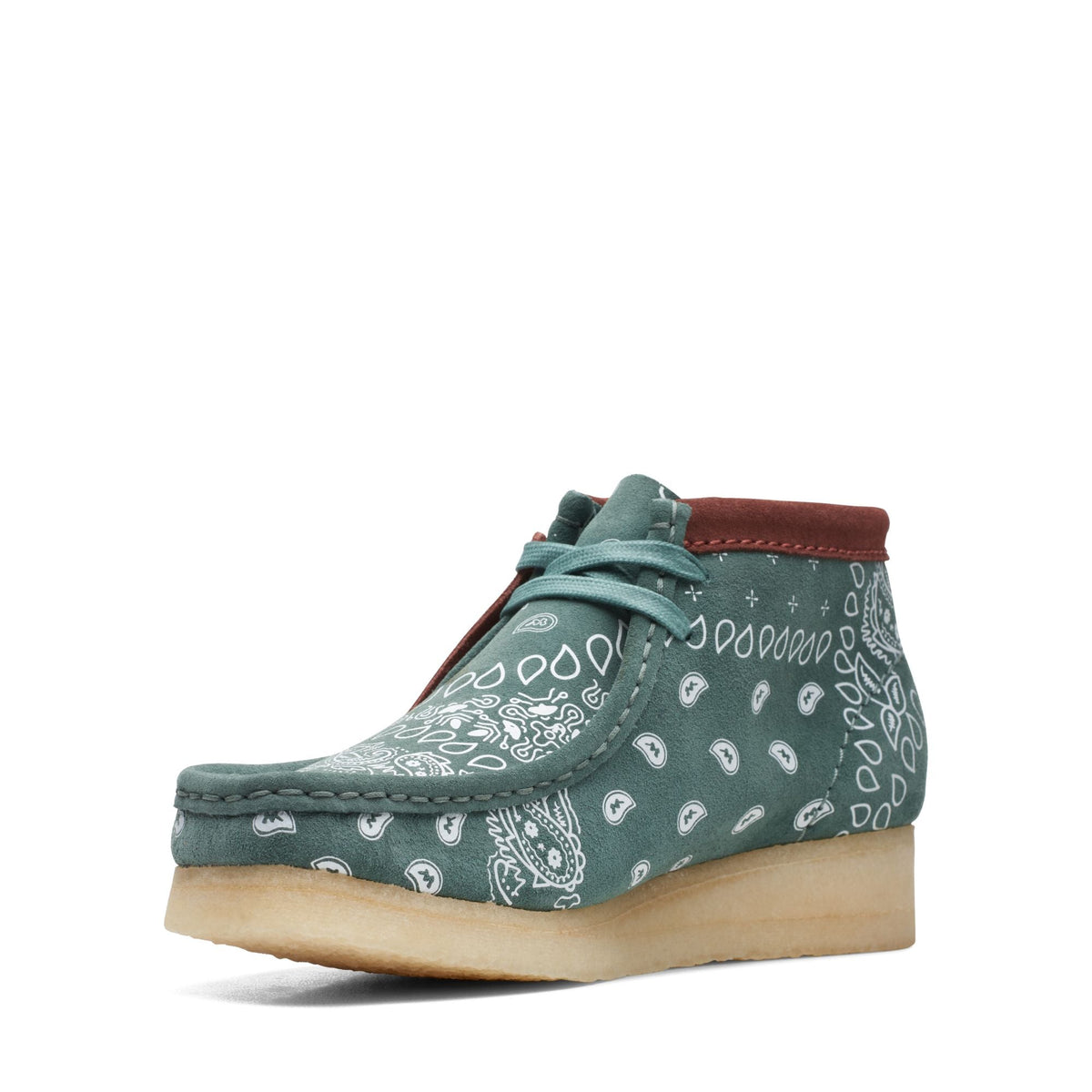 Clarks Originals Wallabee Boot Women's Green Suede 26168743 — sole view