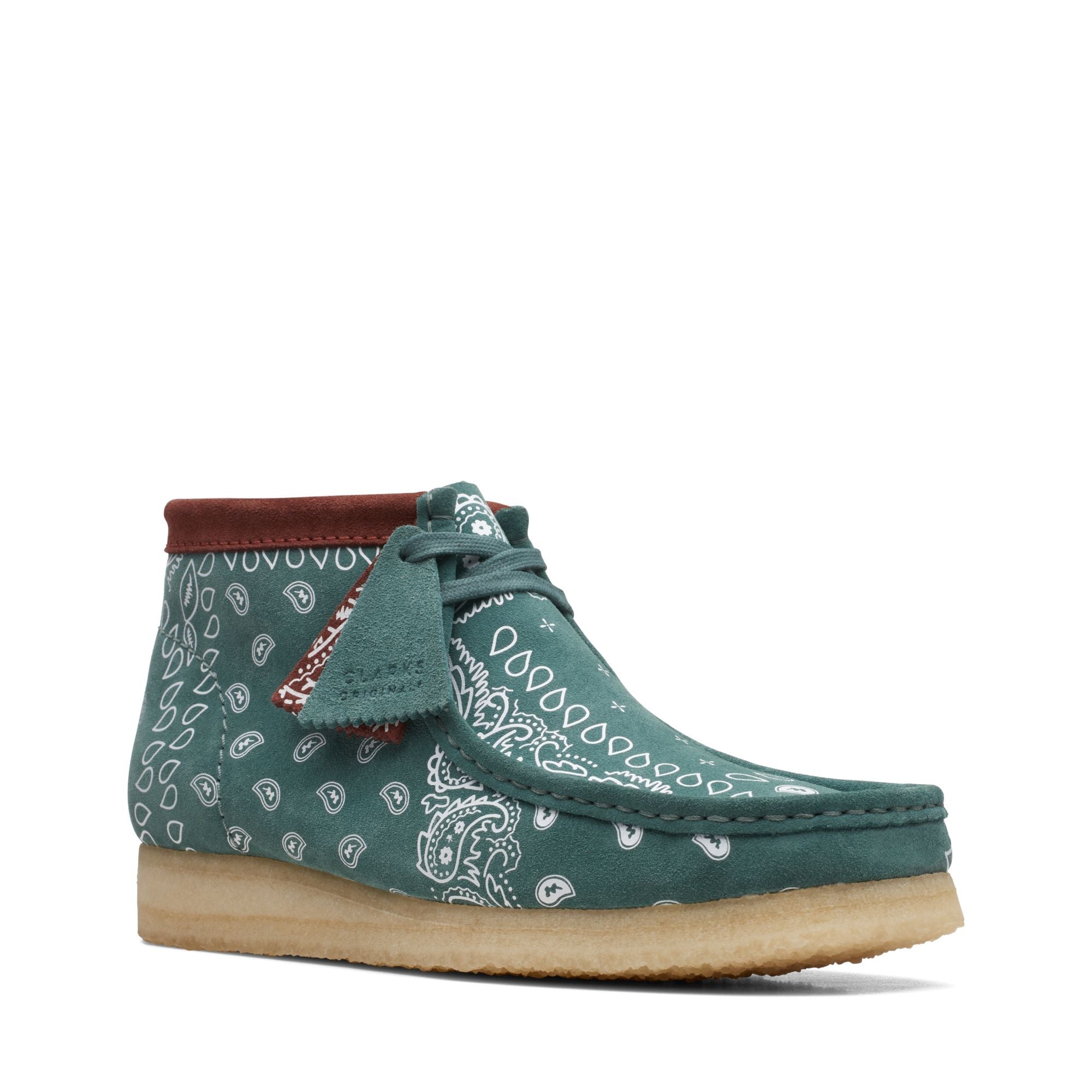 Clarks Originals Wallabee Boot Men's Green Paisley