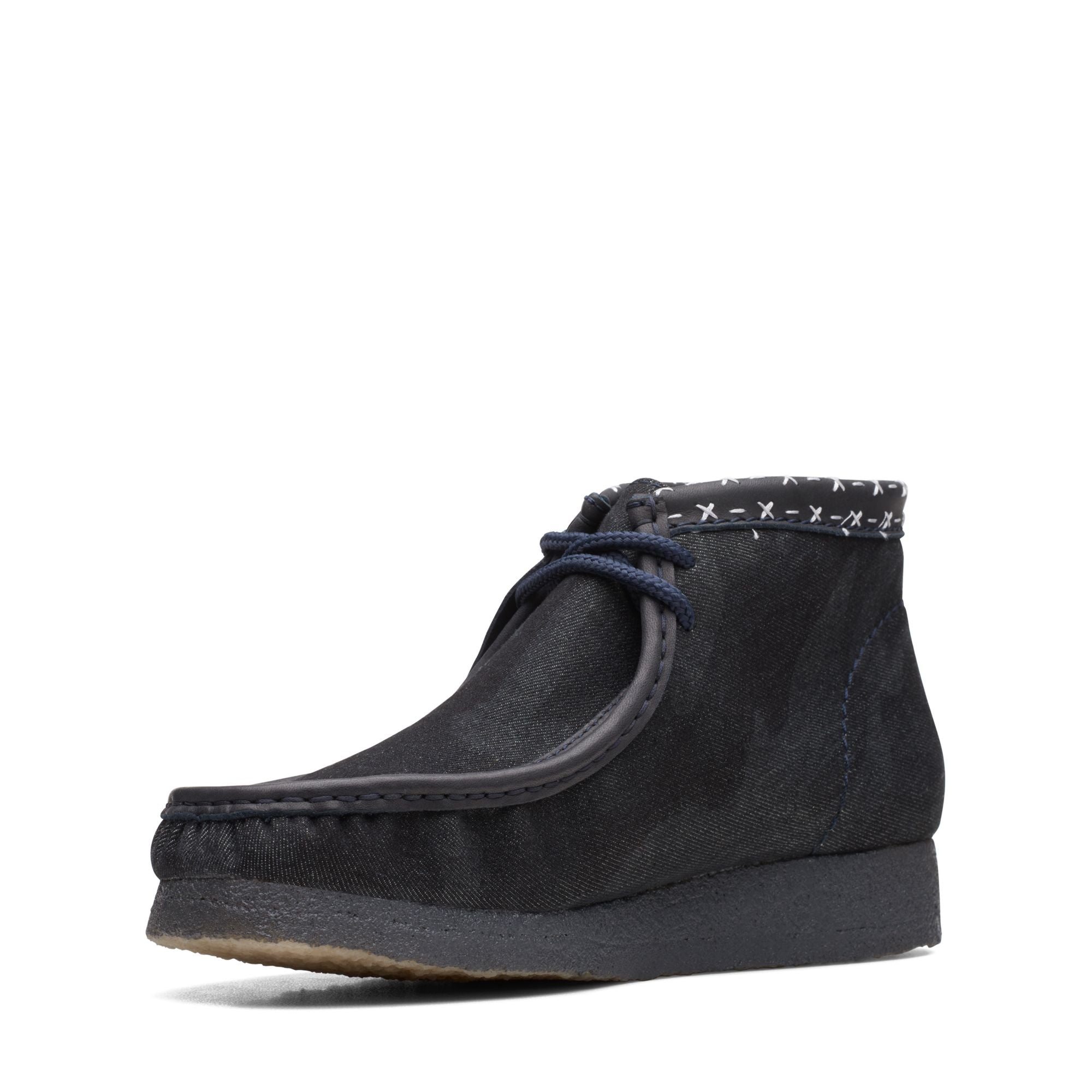 Clarks Originals Wallabee Boot Men's Denim Blue Syn
