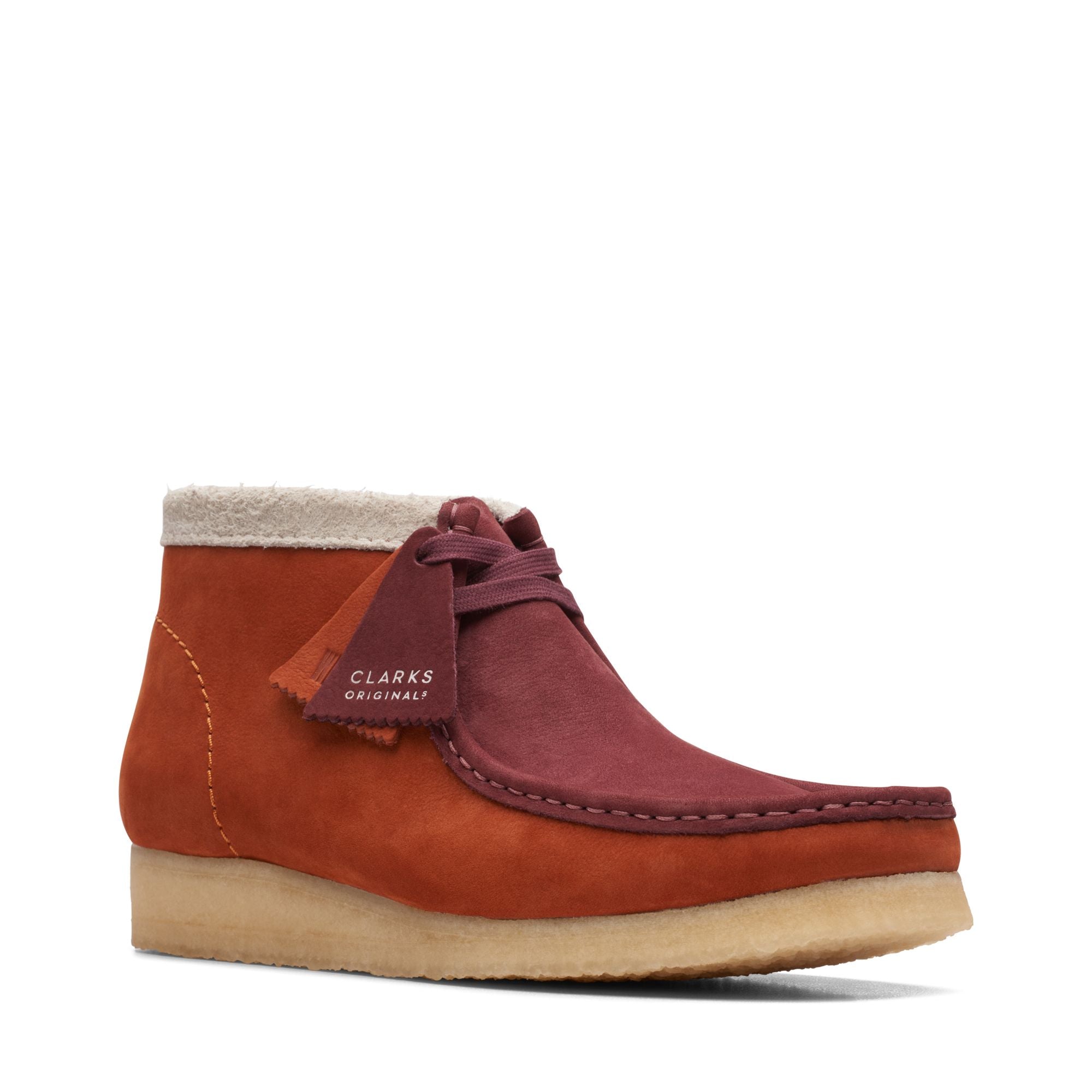 Clarks Originals Wallabee Boot Men's Drk Orange Combi
