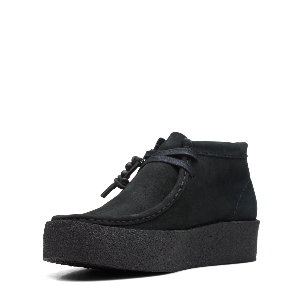 Clarks Originals Wallabee Cup Women's Black Leather 26168980 — sole view