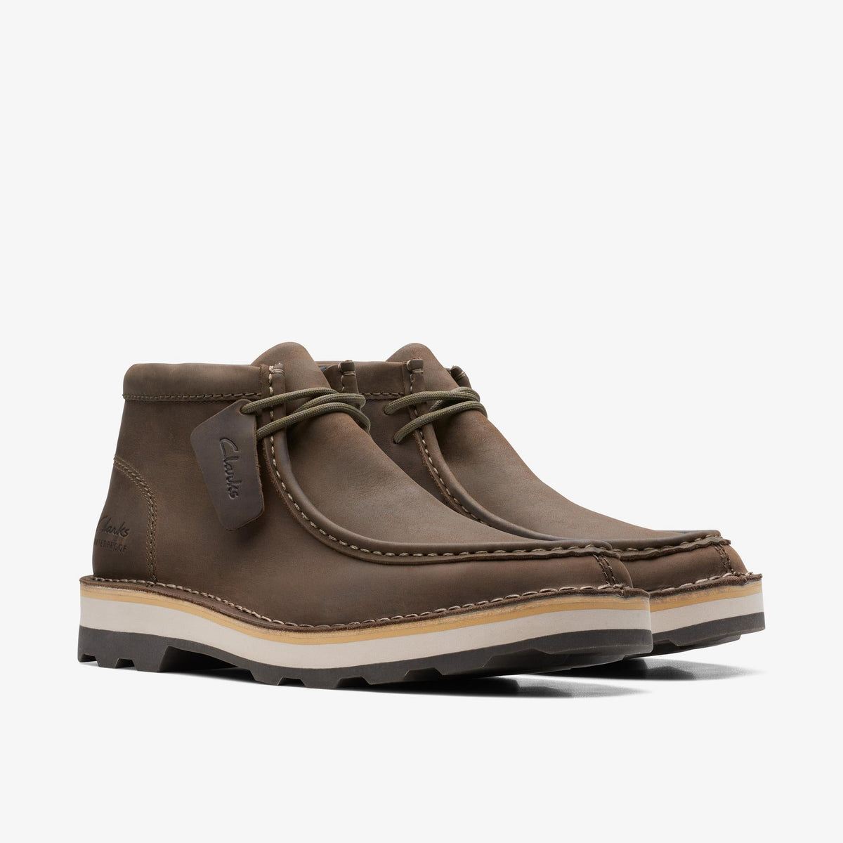 Clarks Corston Wally WP Men's Olive Leather 26169525 — sole view