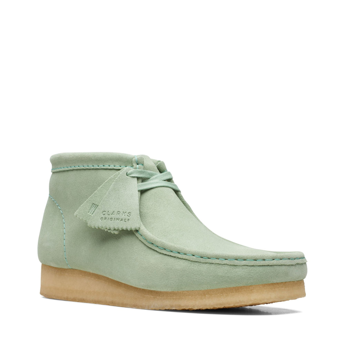 Clarks Originals Wallabee Boot Men's Green Suede 26169732 — side view