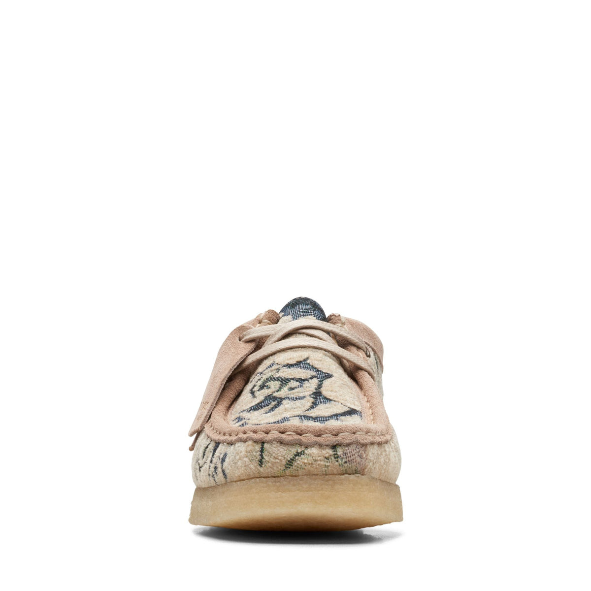 Clarks Originals Wallabee Women's Grey Floral Textile 26169916 — rear view