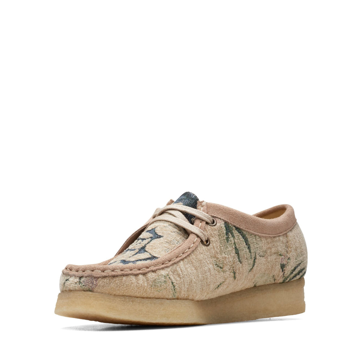 Clarks Originals Wallabee Women's Grey Floral 26169916 — sole view