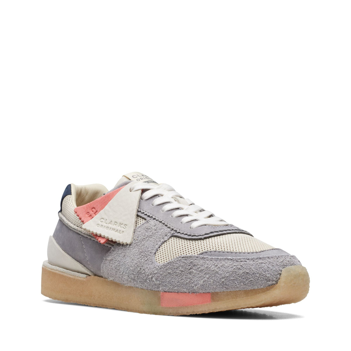 Clarks Originals Torrun Men's Grey White Suede and Mesh 26170028 — side view