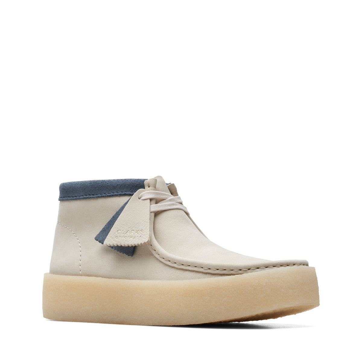 Clarks Originals Wallabee Cup Boot Men's White Nubuck 26171090 — side view