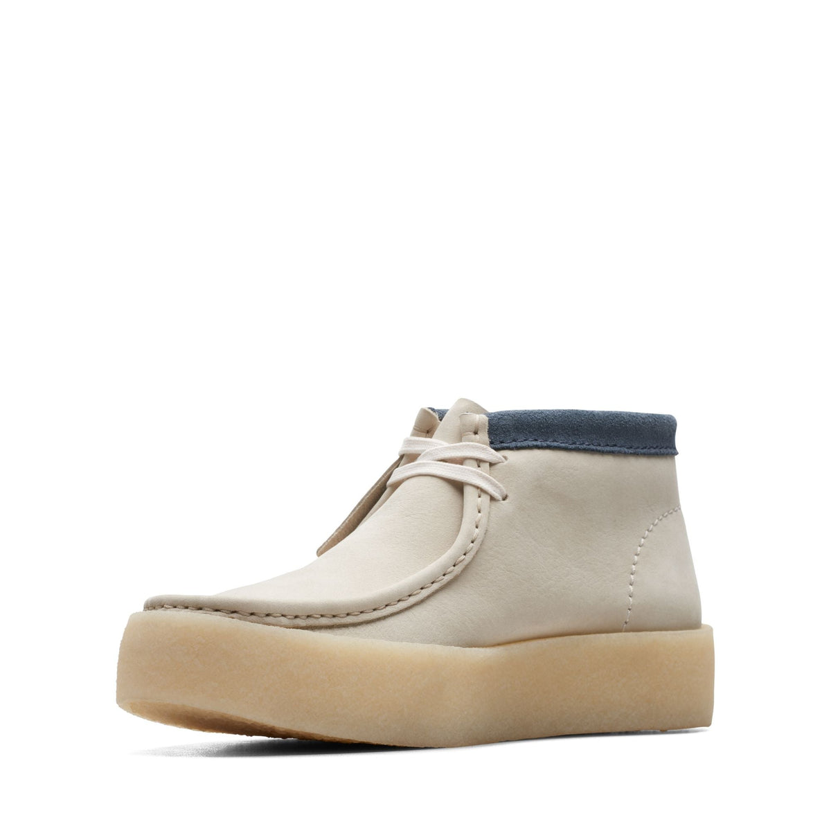 Clarks Originals Wallabee Cup Boot - White Nubuck Men's White Nubuck 26171090 — sole view