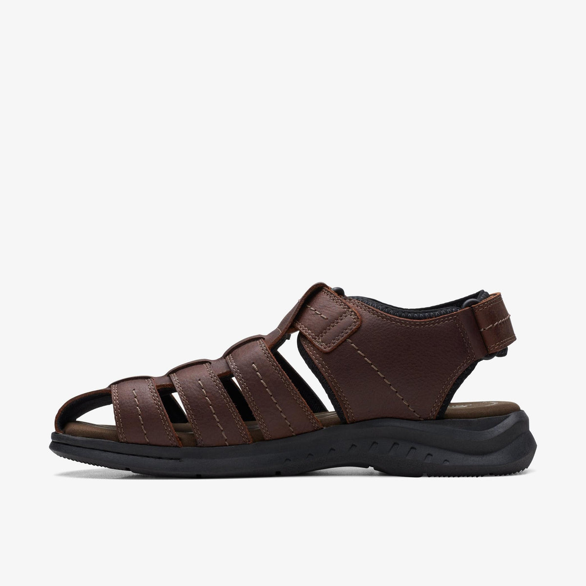 Clarks Walkford Fish (Wide) Men's Brown Tumbled Leather 26171794 — side view
