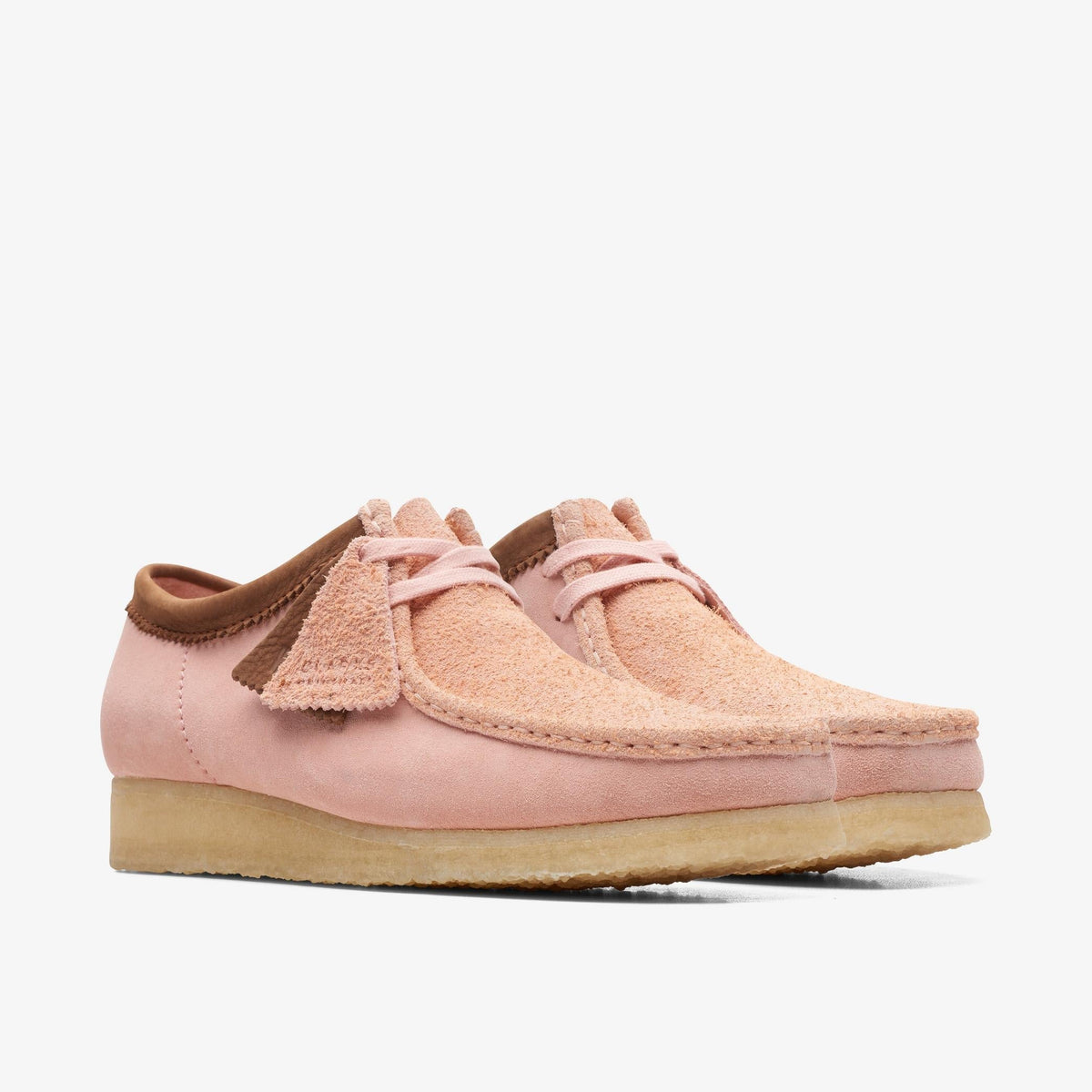 Clarks Originals Wallabee - Pink Combi Sde Men's Pink Combi Suede 26171990 — sole view